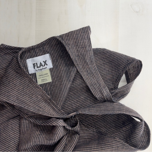 FLAX by Angelheart striped maxi dress lagenlook linen women’s - Picture 6 of 7